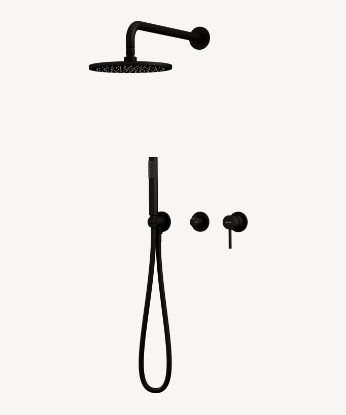 Unterputz-Duschsäule 3-Loch Schwarz - Corbeau