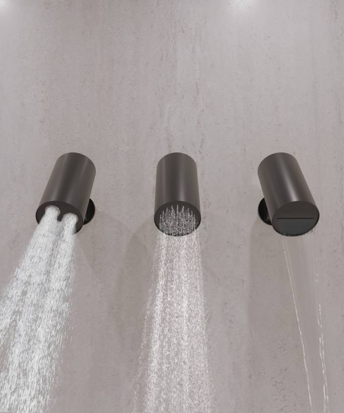 Thermostat-Duschset Multi-Spray mit schwenkbaren Kopfbrausen Schwarz – Corbeau