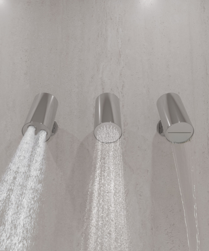 Thermostat-Duschsystem Multi-Spray mit schwenkbaren Köpfen Chrom - Corbeau