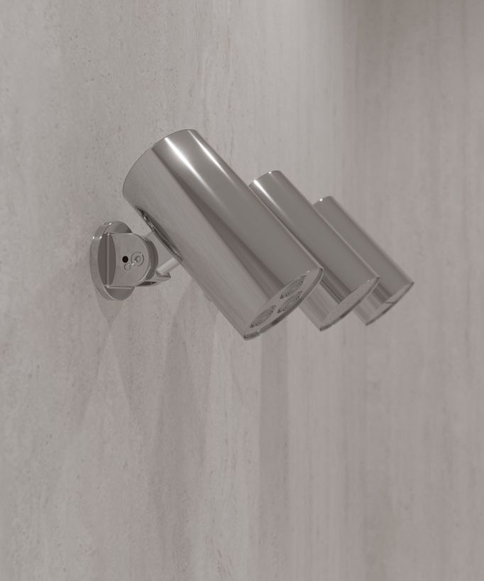 Thermostat-Duschsystem Multi-Spray mit schwenkbaren Köpfen Chrom - Corbeau