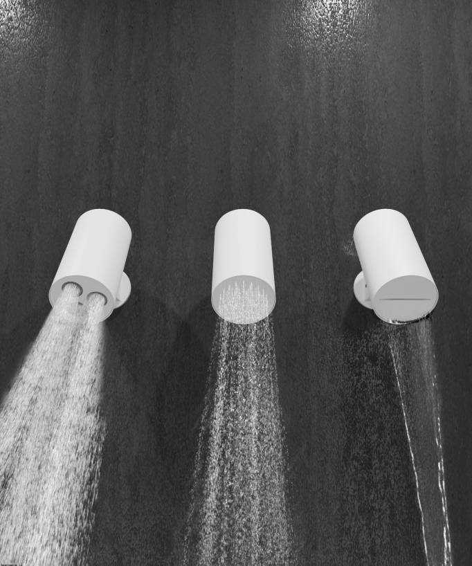 Thermostat-Duschsystem Multi-Spray mit verstellbaren Spots Weiß - Corbeau