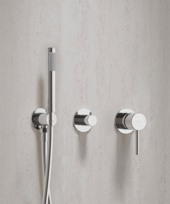 Duschset mit runder Regenbrause Chrom - Corbeau