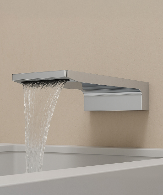 Unterputz Dusch- und Badewannenarmatur mit Wasserfall-Auslauf Chrom - Thilia