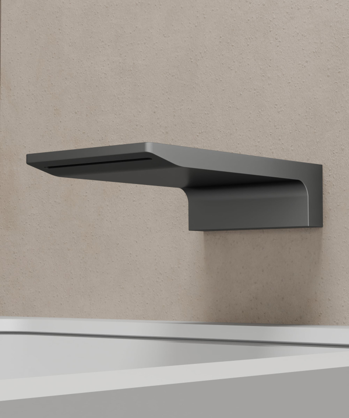 Unterputz-Dusch- und Badewannenarmatur mit Kaskaden-Auslauf Gunmetal - Thilia