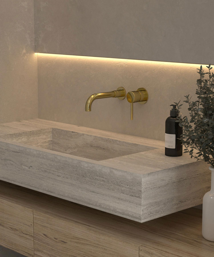Wand-Waschtischarmatur Gold - Corbeau
