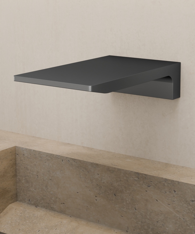 Wand-Waschtischarmatur Wasserfall Gun Metal - Thilia