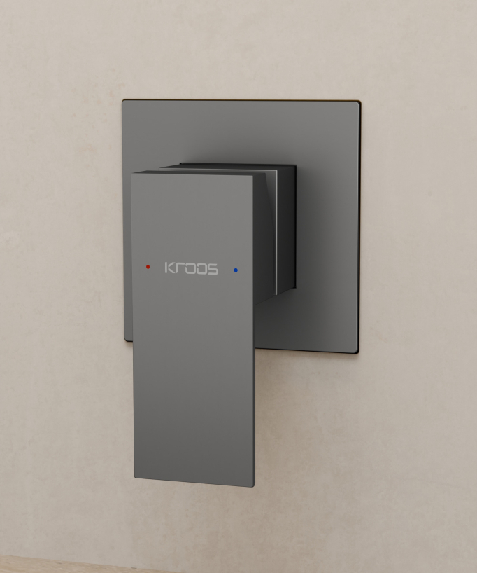 Wand-Waschtischarmatur Wasserfall Gun Metal - Thilia