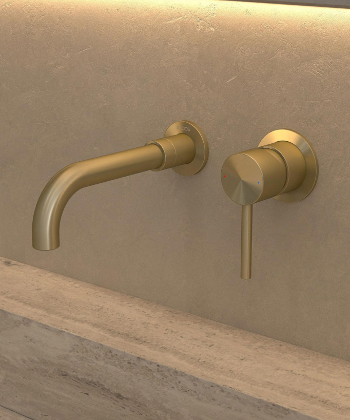 Wand-Waschtischarmatur Gebürstetes Gold - Corbeau