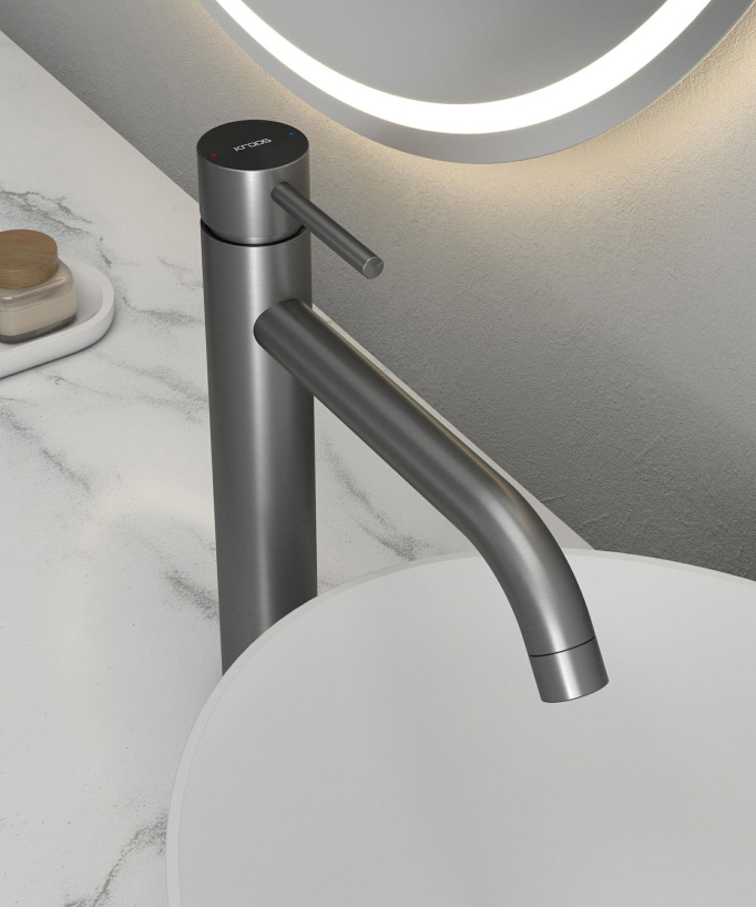 Waschtischarmatur mit langem Auslauf Gunmetal - Corbeau