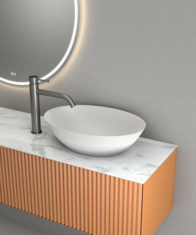 Waschtischarmatur mit langem Auslauf Gunmetal - Corbeau