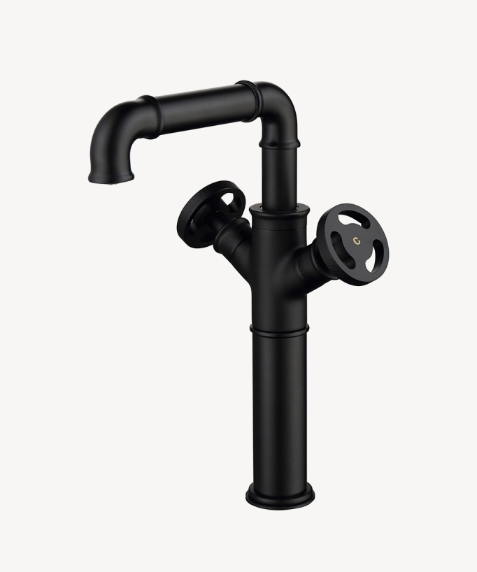 Waschtisch-Armatur Industrie-Design Schwarz – Gemma