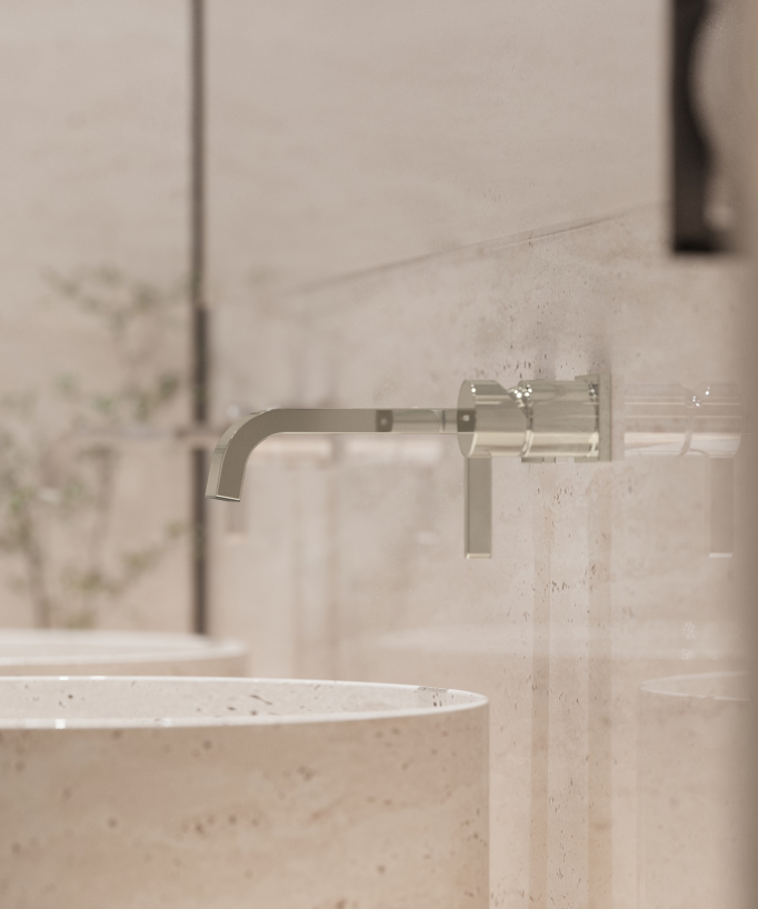 Fiumina Wand-Waschtischarmatur mit Wasserfallauslauf