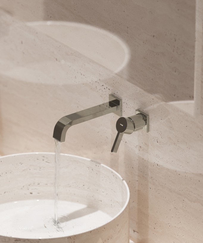 Fiumina Wand-Waschtischarmatur mit Wasserfallauslauf