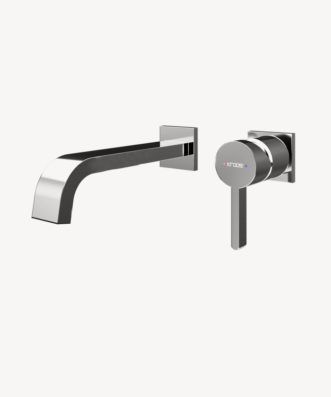 Wandarmatur für Waschtisch Chrom - Fiumina