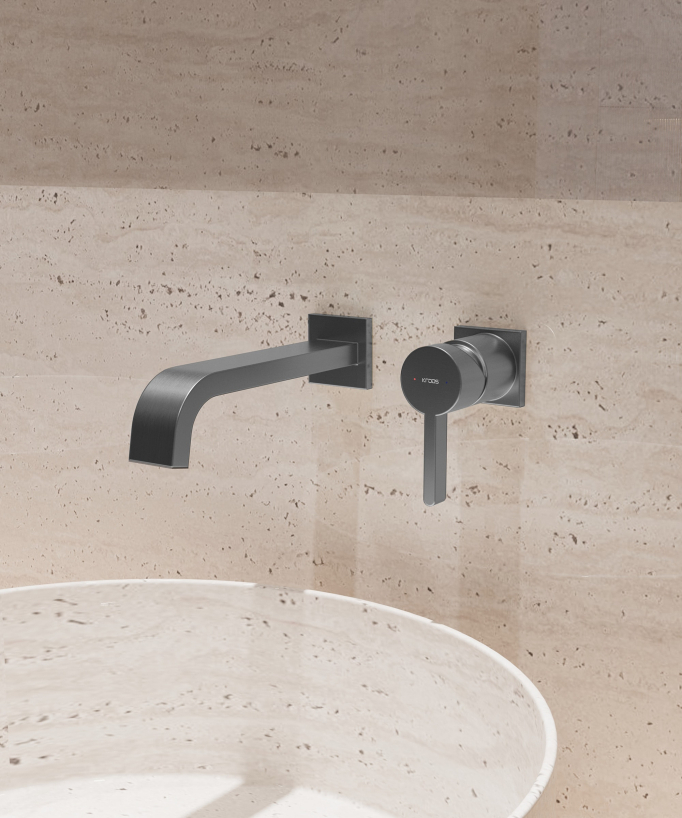 Wand-Waschtischarmatur Gun Metal - Fiumina