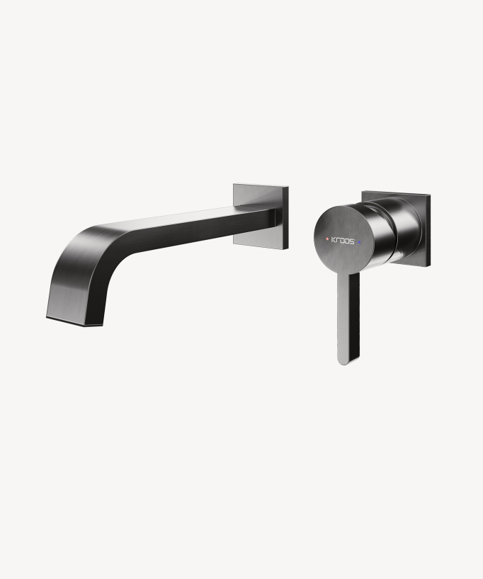 Wand-Waschtischarmatur Gun Metal - Fiumina