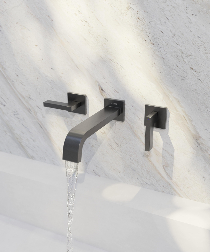 Wand-Waschtischarmatur Gun Metal - Fiumina