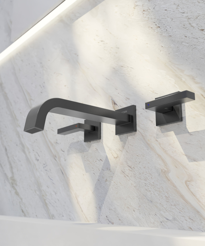 Wand-Waschtischarmatur Gun Metal - Fiumina