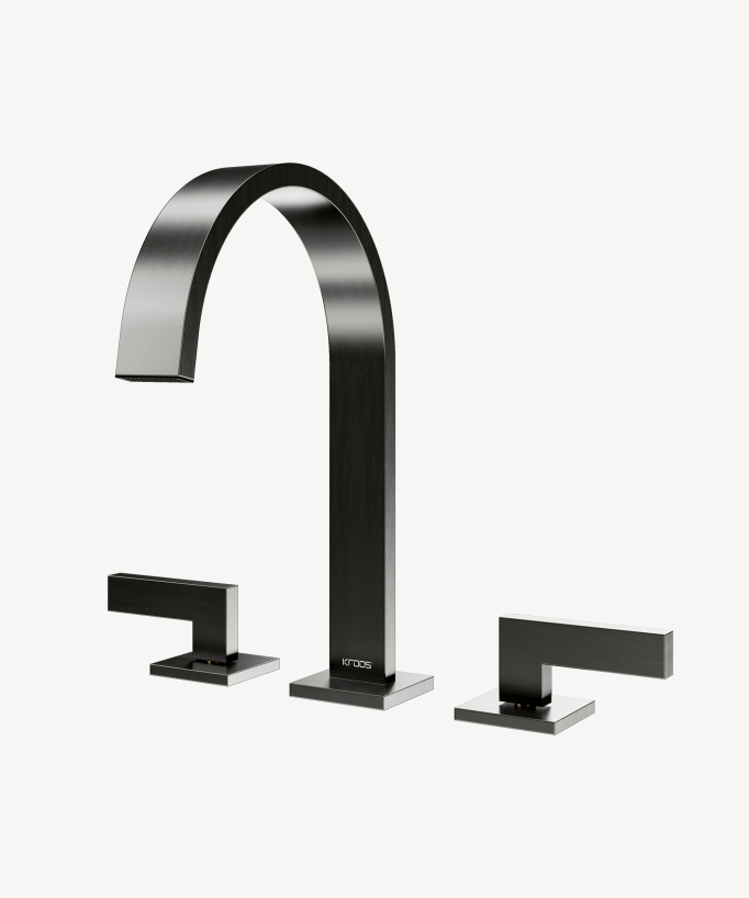 3-Loch Waschtischarmatur Gun Metal - Fiumina