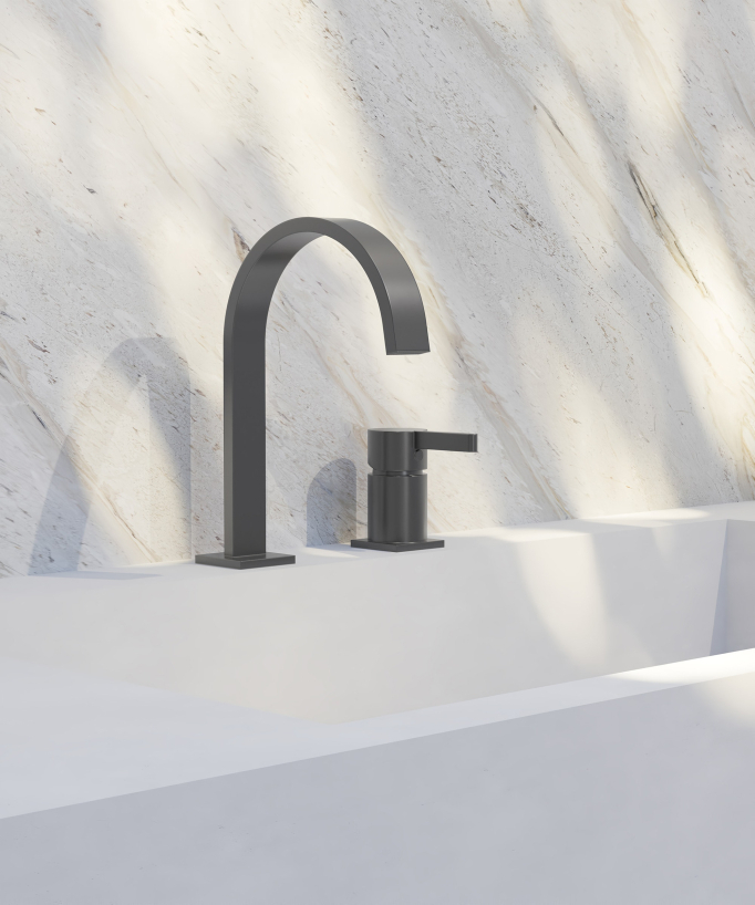 2-Loch Waschtischarmatur Gunmetal – Fiumina