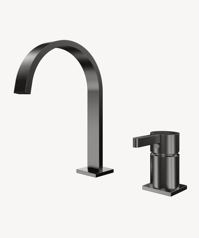 2-Loch Waschtischarmatur Gunmetal – Fiumina