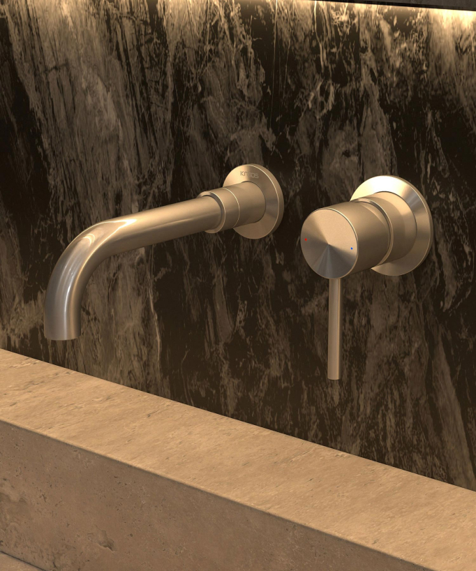 Wandarmatur Waschtisch Gebürstetes Nickel – Corbeau