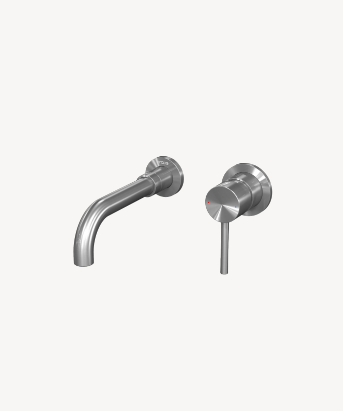 Wandarmatur Waschtisch Gebürstetes Nickel – Corbeau