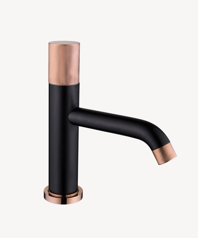 Design-Waschtischarmatur zur Aufstellung Schwarz & Roségold - Leros