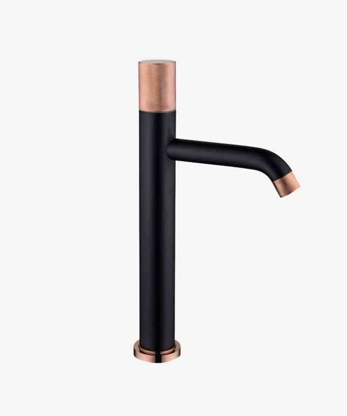 Design Waschtischarmatur Schwarz und Roségold - Leros