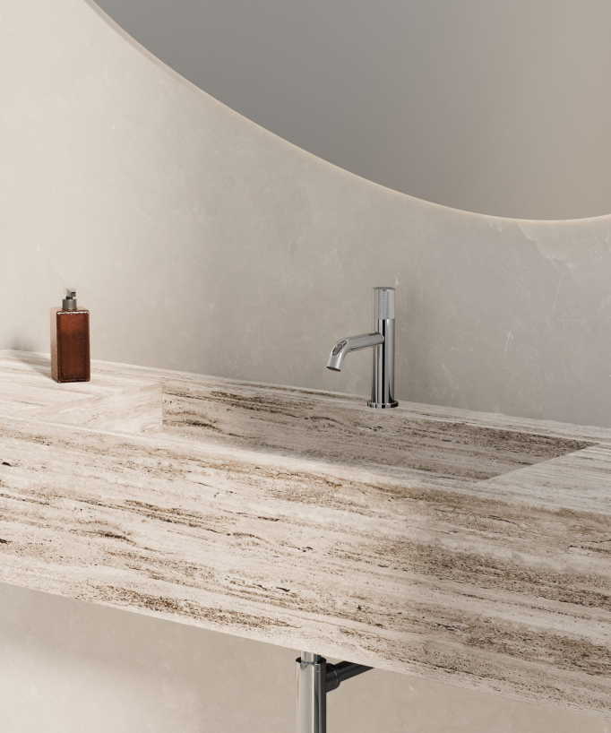 Design Waschtischarmatur Chrom - Leros