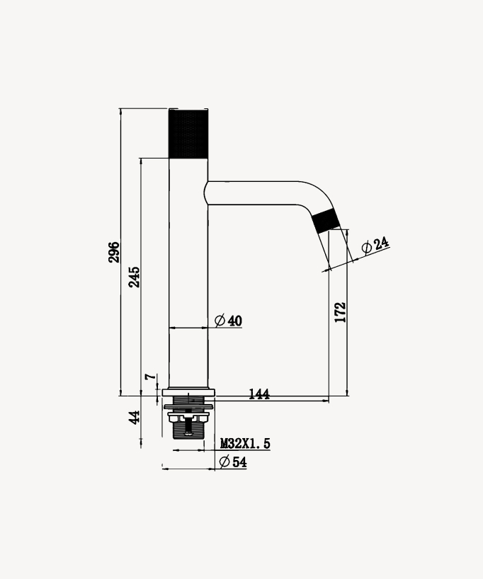 Design Waschtischarmatur Schwarz - Leros