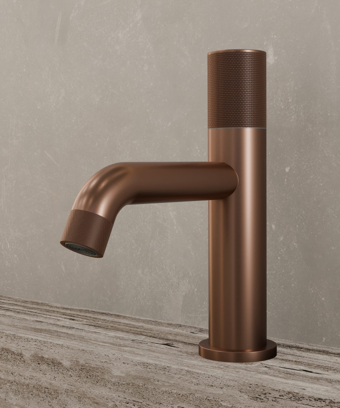 Design Waschtischarmatur gebürstetes Roségold - Leros