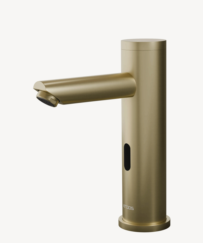 Automatik Waschtischarmatur, kaltes Wasser, gebürstetes Gold - Corbeau