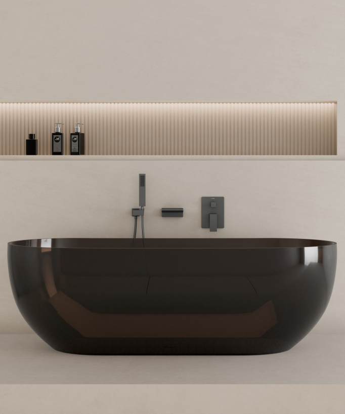 Unterputz-Badewannenarmatur Gun Metal - Thilia