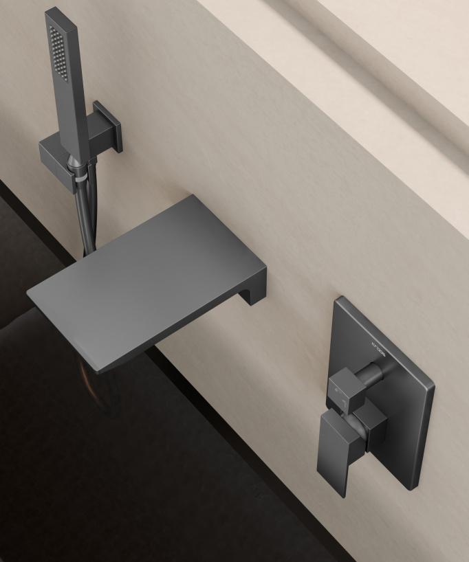 Unterputz-Badewannenarmatur Gun Metal - Thilia