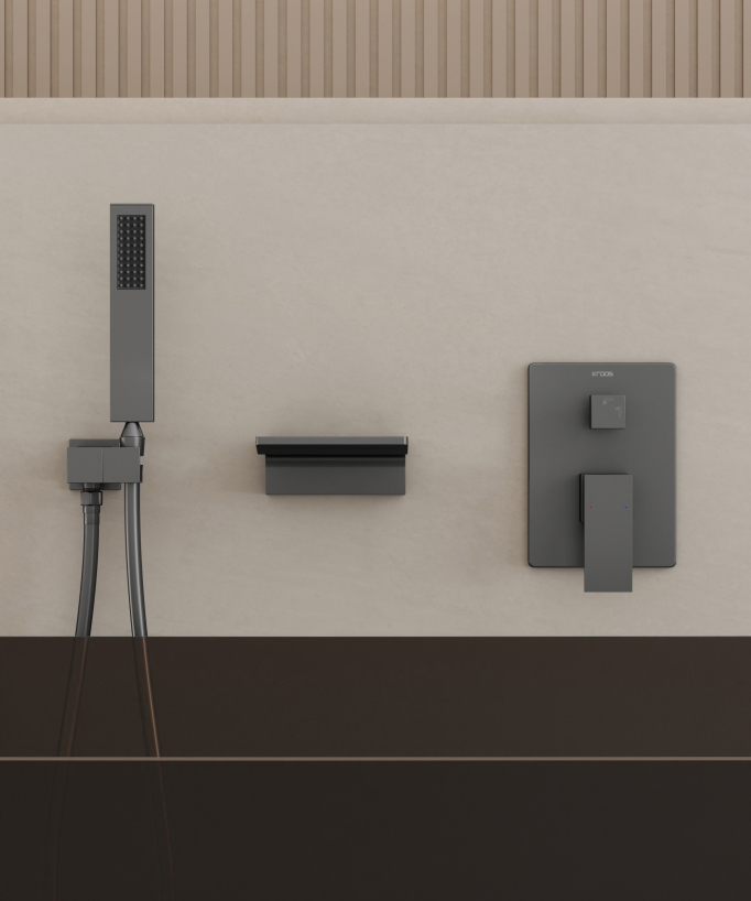 Unterputz-Badewannenarmatur Gun Metal - Thilia