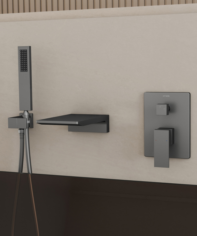 Unterputz-Badewannenarmatur Gun Metal - Thilia