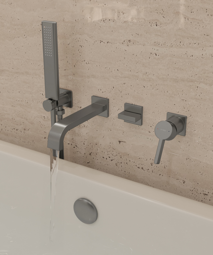 Unterputz-Badewannenarmatur Gunmetal – Fiumina