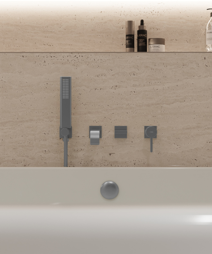 Unterputz-Badewannenarmatur Gunmetal – Fiumina