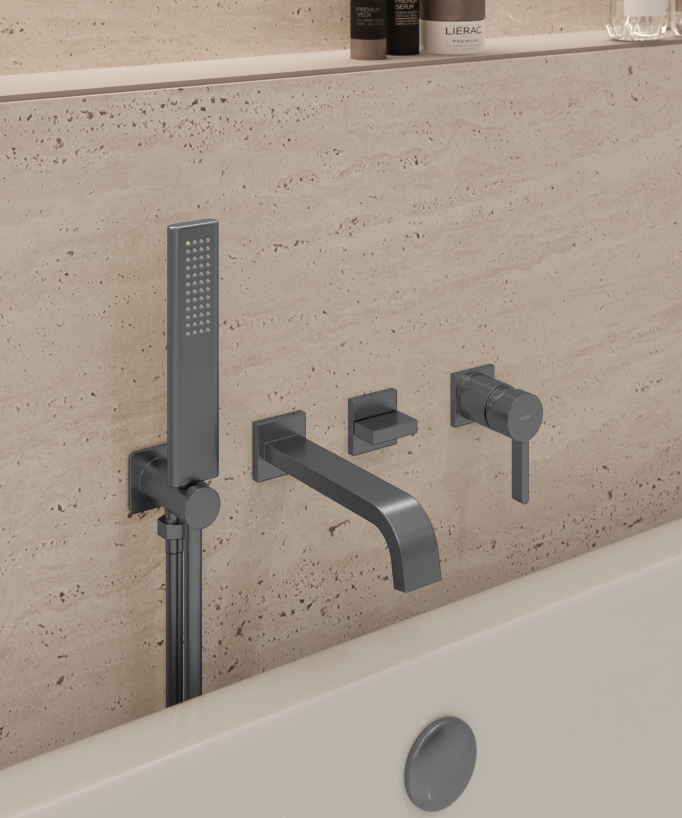 Unterputz-Badewannenarmatur Gunmetal – Fiumina