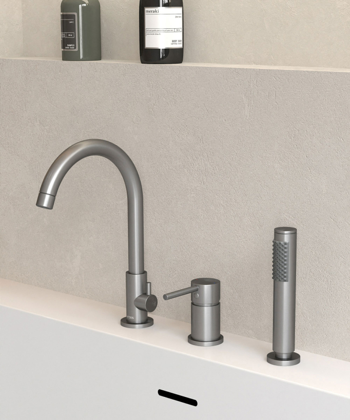 Wannenrandarmatur 3-Loch Gunmetal – Corbeau