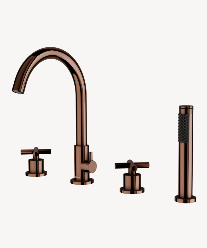 4-Loch Wannenrandarmatur Rosegold - Corbeau