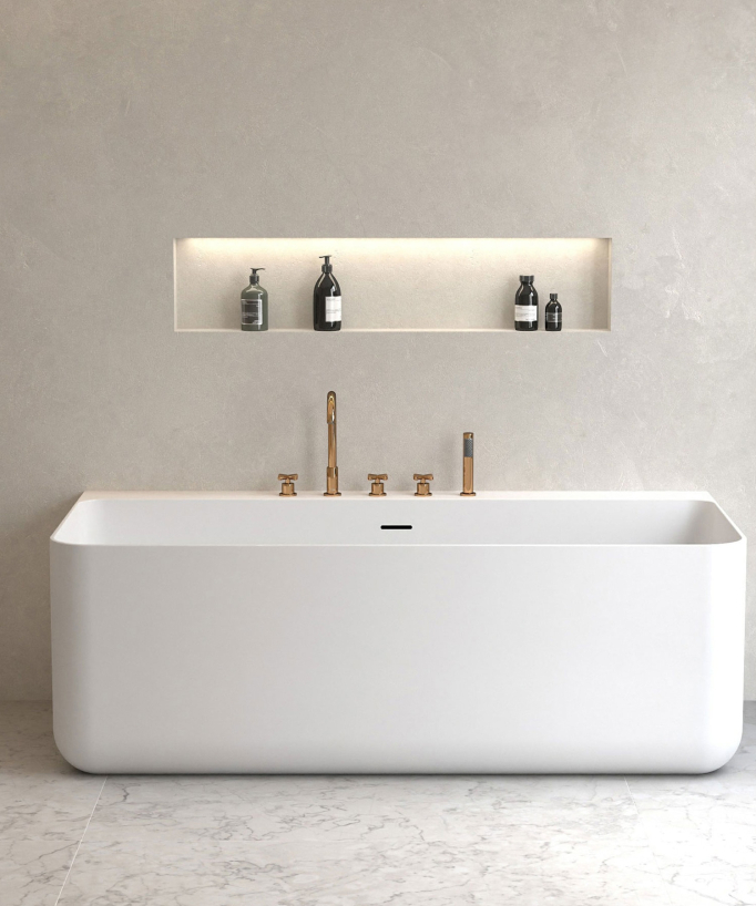 5-Loch-Wannenrandarmatur Rosegold - Corbeau