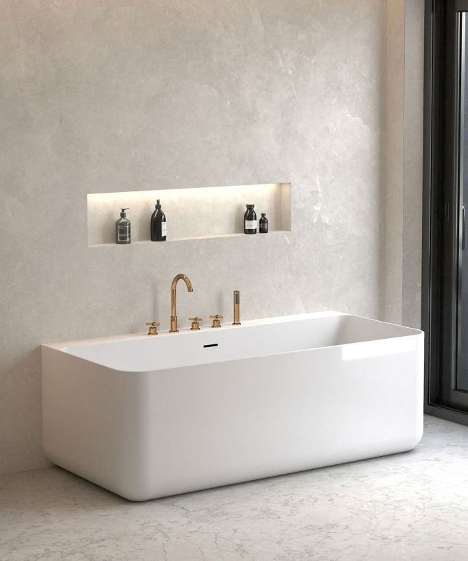 5-Loch-Wannenrandarmatur Rosegold - Corbeau