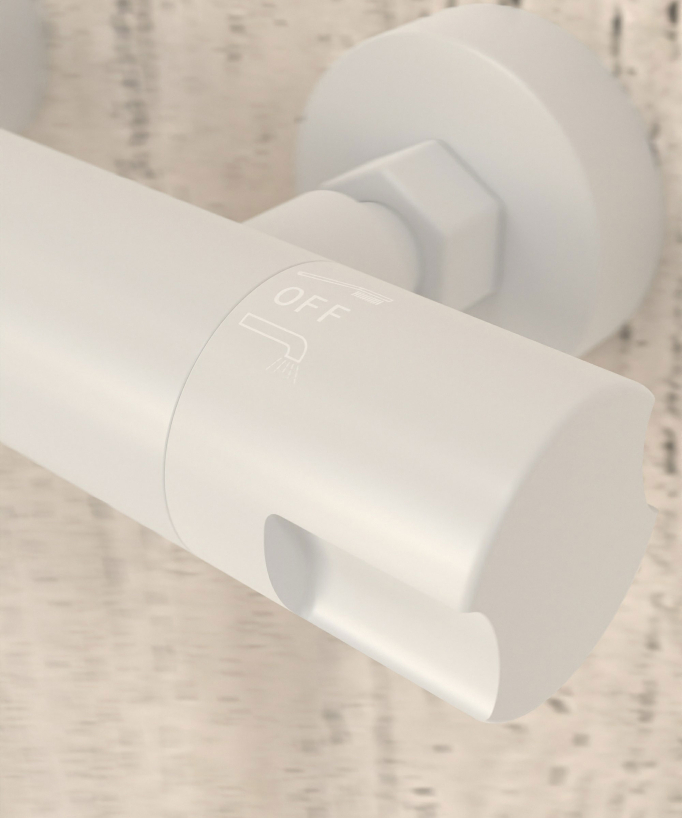 Thermostat Duscharmatur Wandmontage Weiß - Corbeau