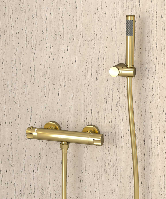 Thermostat-Duscharmatur Wandmontage Gold - Corbeau
