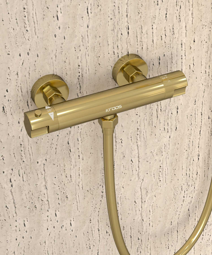 Thermostat-Duscharmatur Wandmontage Gold - Corbeau