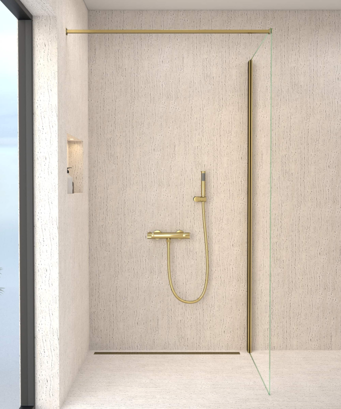 Thermostat-Duscharmatur Wandmontage Gold - Corbeau