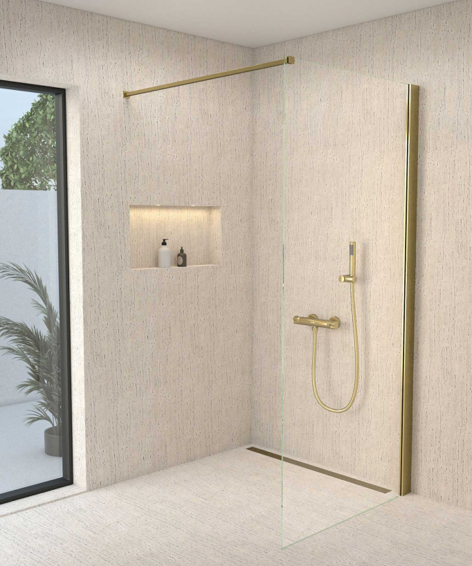 Thermostat-Duscharmatur Wandmontage Gold - Corbeau