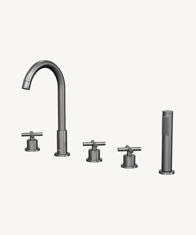 5-Loch Wannenrandarmatur Gunmetal - Corbeau
